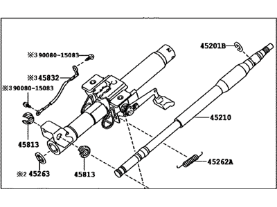 Toyota 45250-04220 Column Assy,  Steering
