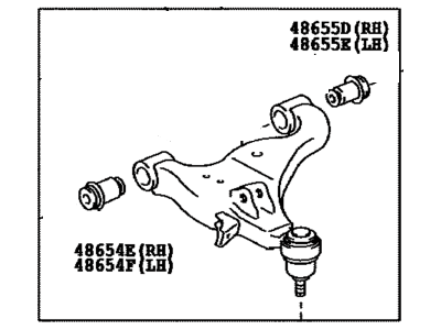 Toyota 48069-04050 Arm Sub-Assy,  Front Suspension,  Lower NO.1 LH