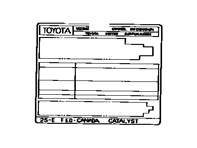 Toyota 11298-74331 Emission Label