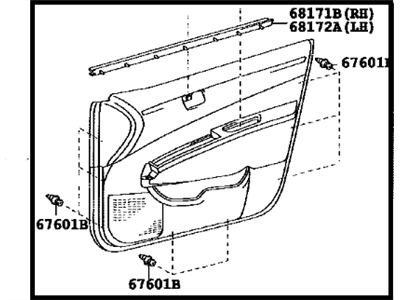 Toyota 67610-47080-D0 Board Sub-Assembly, Front Door Trim, Passenger Side