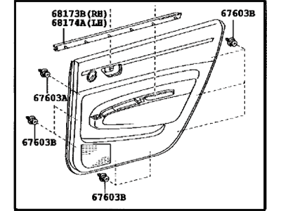 Toyota 67640-47080-E0 Board Sub-Assembly, Rear Door Trim, Driver Side