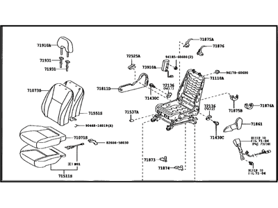 Toyota 71100-47460-E0 Seat Assy,  Front RH