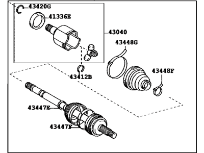 Toyota 43420-47020 Shaft Assembly, Front Drive, Driver Side