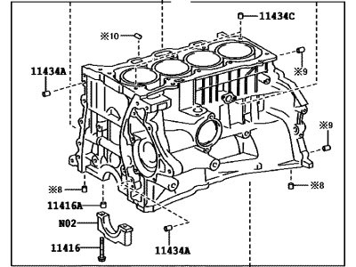 Toyota 11410-29166 Cylinder Block