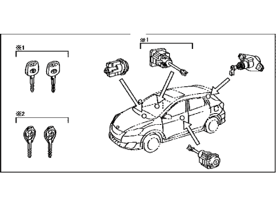 Toyota 69005-02150 Cylinder Set,  Lock