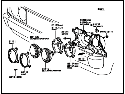 Toyota 81110-80030 Headlamp Assembly, Passenger Side