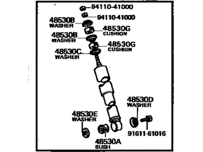 Toyota 48531-19586 Absorber Assembly, Shock, Rear Passenger Side