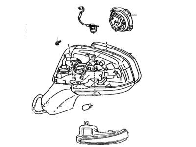 Toyota 87940-0R907 Mirror Assembly, Outer Rear View, W/O Cover, Driver Side