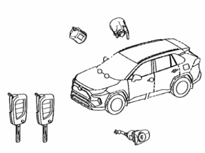 Toyota 69005-0R140 Cylinder Set, Lock