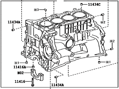 Toyota 11410-09321 Block Sub-Assy,  Cylinder