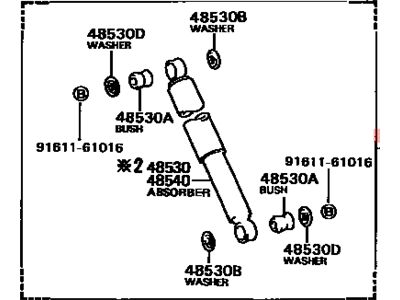 Toyota 48531-80046 Absorber Assy,  Shock,  Rear RH