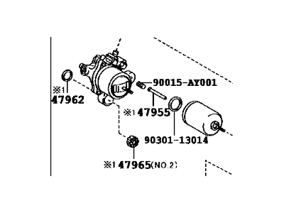 47070-62020 Toyota Pump Assembly, Brake Booster Illustration 1 of 1